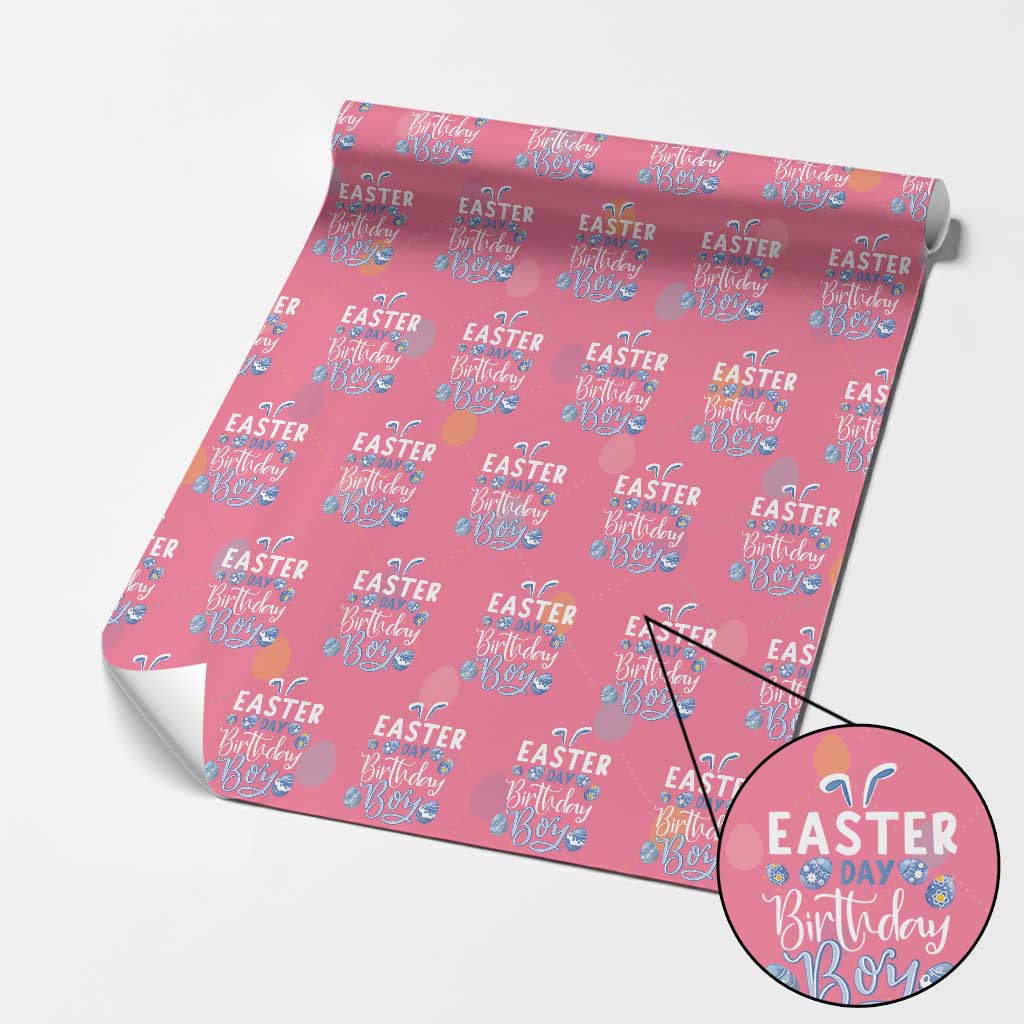 Funny Easter Day Birthday Boy Wrapping Paper Roll Born On Easter Day Eggs TS11 Pink Print Your Wear