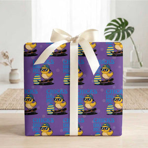 Funny Easter Day Chicks Dig Me Wrapping Paper Roll Cool Chicken TS11 Purple Print Your Wear