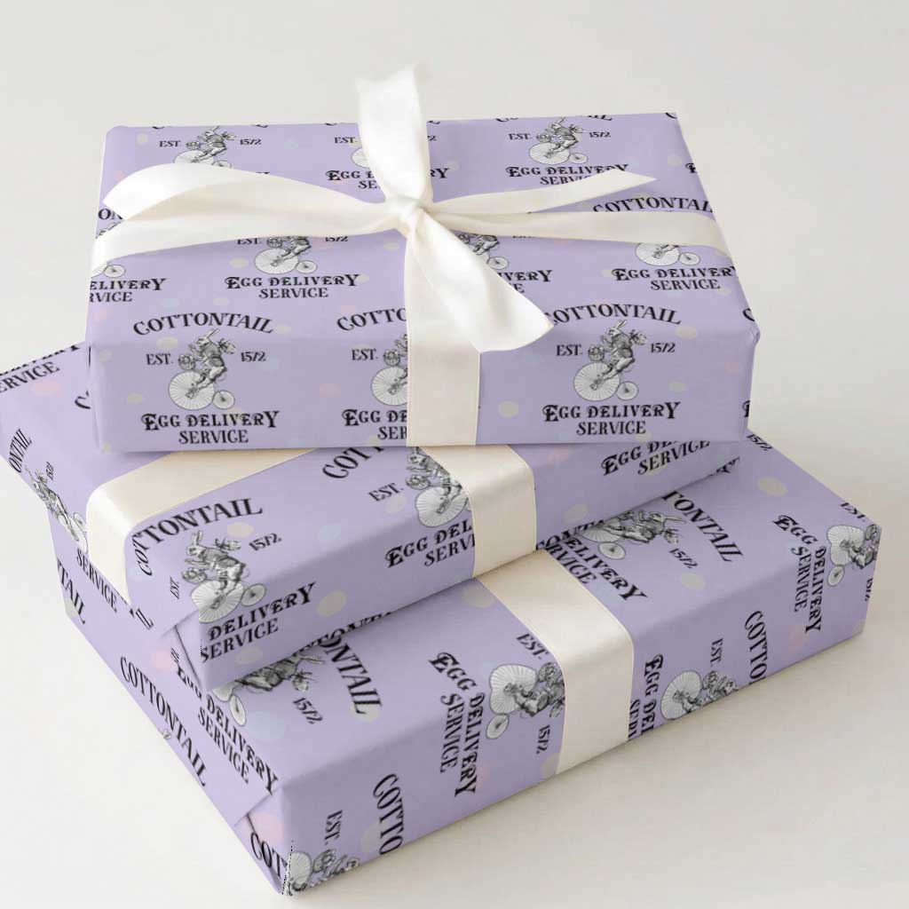 Funny Easter Day Cottontail Egg Delivery Service Wrapping Paper Roll Bunny Rabbit TS11 Violet Print Your Wear