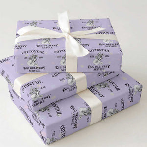 Funny Easter Day Cottontail Egg Delivery Service Wrapping Paper Roll Bunny Rabbit TS11 Violet Print Your Wear