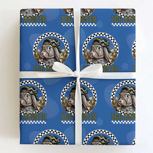 Funny Easter Day Egg Hunter Wrapping Paper Roll Bunny Hunting Camo Egg TS11 Royal Blue Print Your Wear