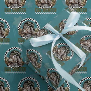 Funny Easter Day Egg Hunter Wrapping Paper Roll Bunny Hunting Camo Egg TS11 Teal Print Your Wear