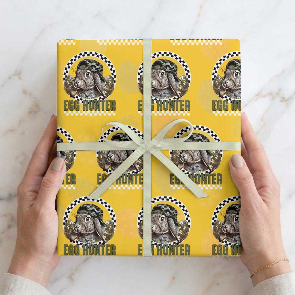 Funny Easter Day Egg Hunter Wrapping Paper Roll Bunny Hunting Camo Egg TS11 Yellow Print Your Wear
