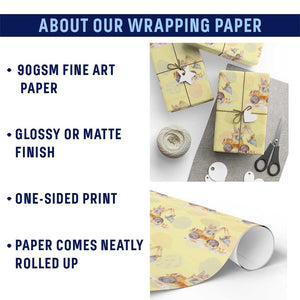 Funny Easter Day Excavator Wrapping Paper Roll Eggs-Cavator Bunny Construction Trucks TS11 Print Your Wear