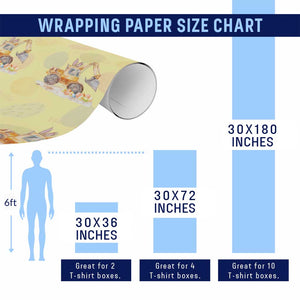 Funny Easter Day Excavator Wrapping Paper Roll Eggs-Cavator Bunny Construction Trucks TS11 Print Your Wear