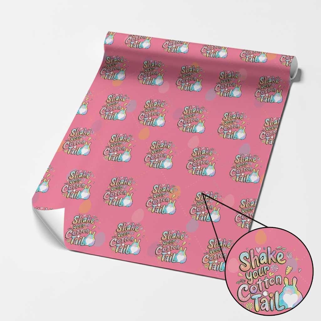 Funny Easter Day Retro Bunny Shake Your Cotton Tail Wrapping Paper Roll TS11 Pink Print Your Wear