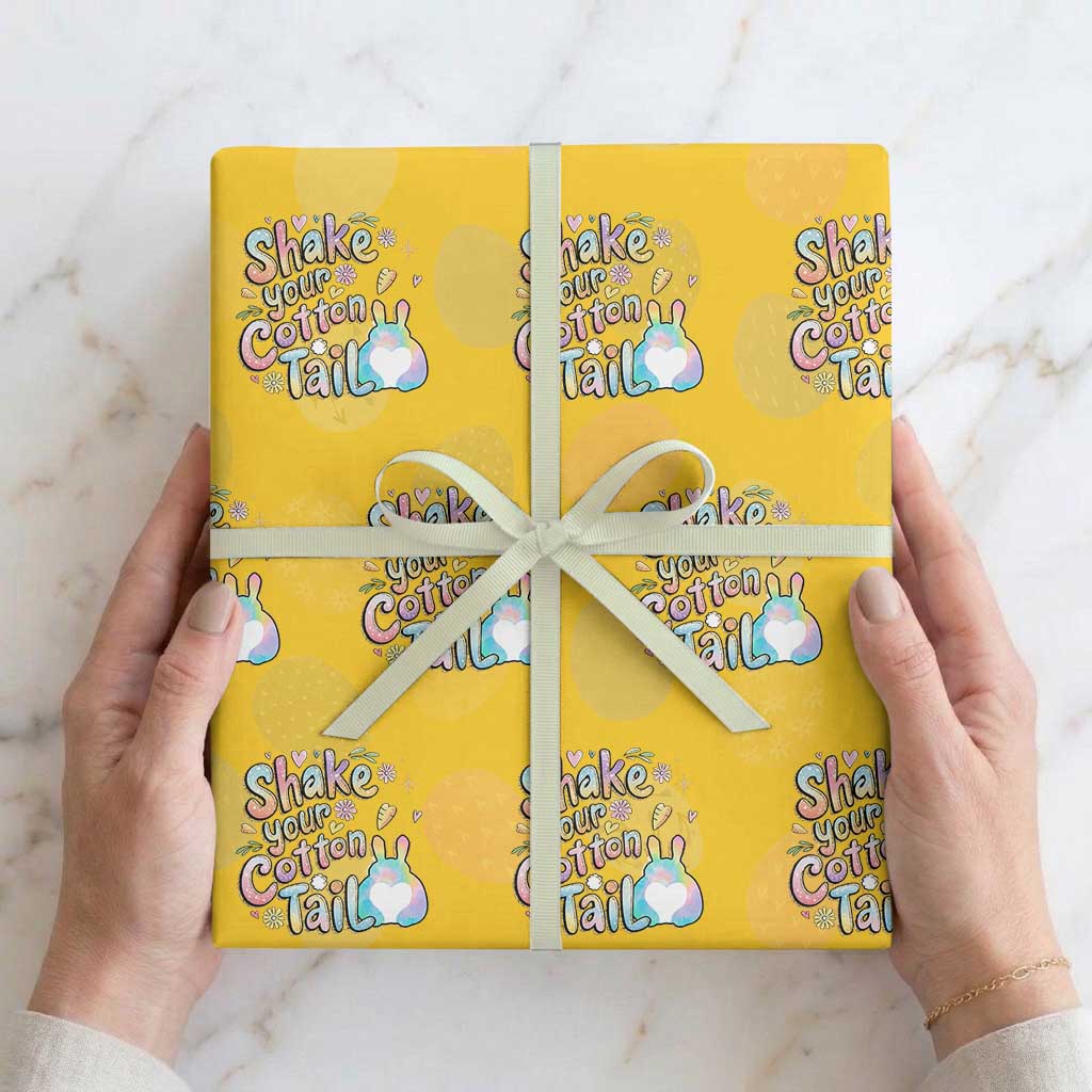 Funny Easter Day Retro Bunny Shake Your Cotton Tail Wrapping Paper Roll TS11 Yellow Print Your Wear