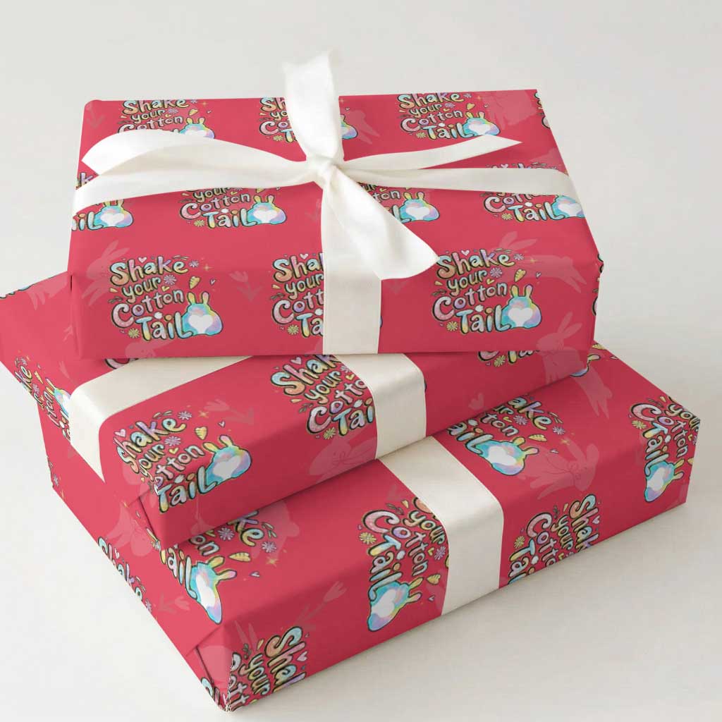 Funny Easter Day Retro Bunny Shake Your Cotton Tail Wrapping Paper Roll TS11 Red Print Your Wear