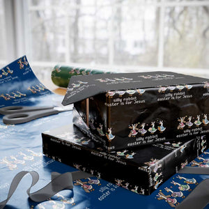 Funny Easter Day Silly Goose Wrapping Paper Roll Silly Rabbit Easter Is For Jesus TS11 Black Print Your Wear