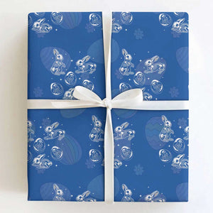Funny Easter Day Spooky Bunny Chicks Skeleton Wrapping Paper Roll TS11 Royal Blue Print Your Wear