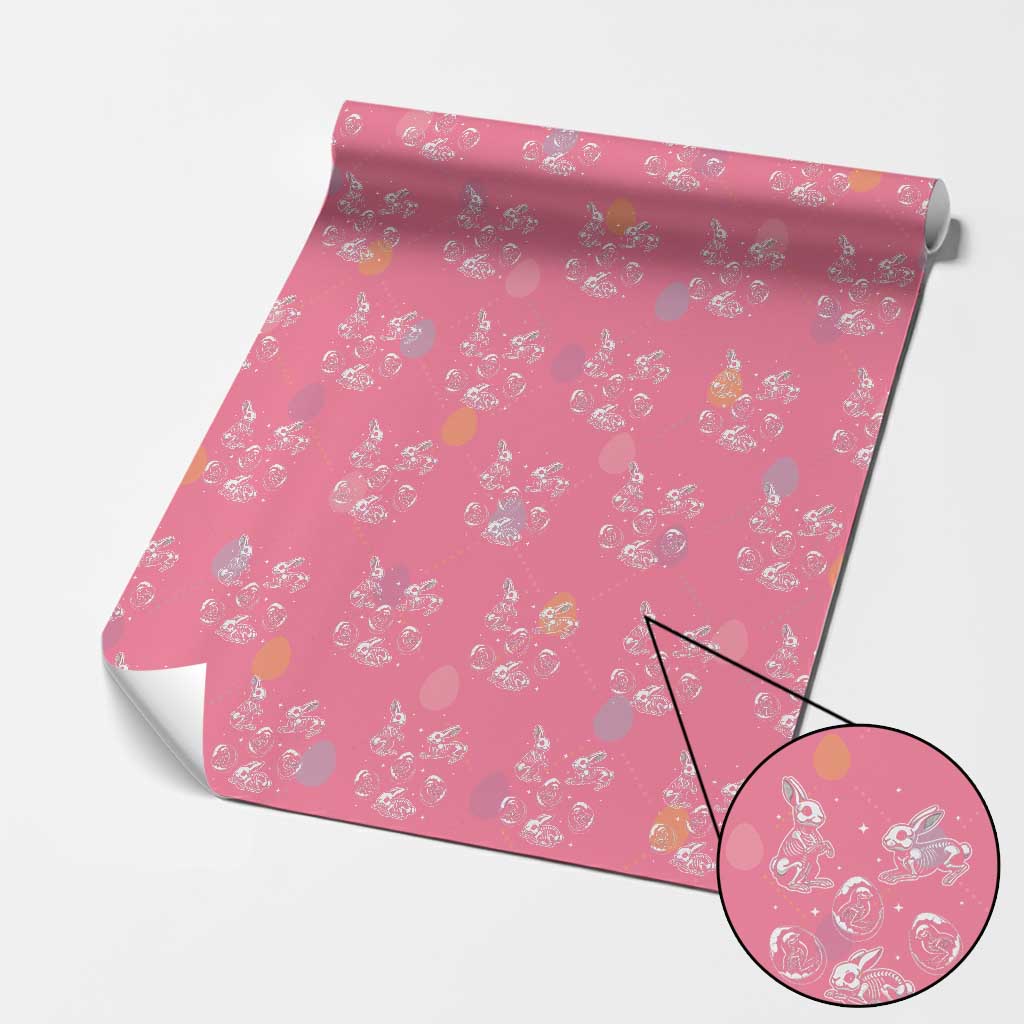 Funny Easter Day Spooky Bunny Chicks Skeleton Wrapping Paper Roll TS11 Pink Print Your Wear