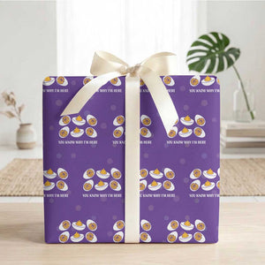 Funny Easter Day Thanksgiving Deviled Egg Wrapping Paper Roll You Know Why I'm Here TS11 Purple Print Your Wear