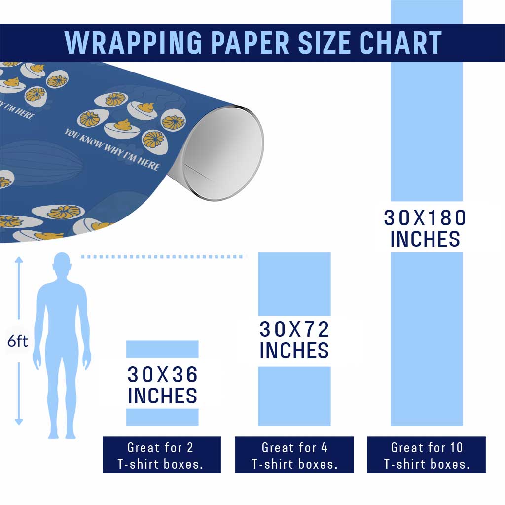 Funny Easter Day Thanksgiving Deviled Egg Wrapping Paper Roll You Know Why I'm Here TS11 Print Your Wear