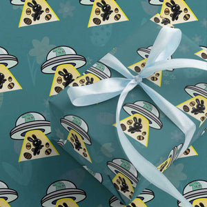 Funny Easter Day UFO Alien Bunny Wrapping Paper Roll TS11 Teal Print Your Wear