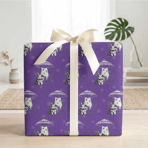 Funny Easter Day UFO Bunny Alien Eggs Wrapping Paper Roll TS11 Purple Print Your Wear