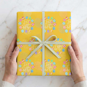 Funny Easter Day Wrapping Paper Roll But Did You Dye Easter Eggs TS11 Yellow Print Your Wear