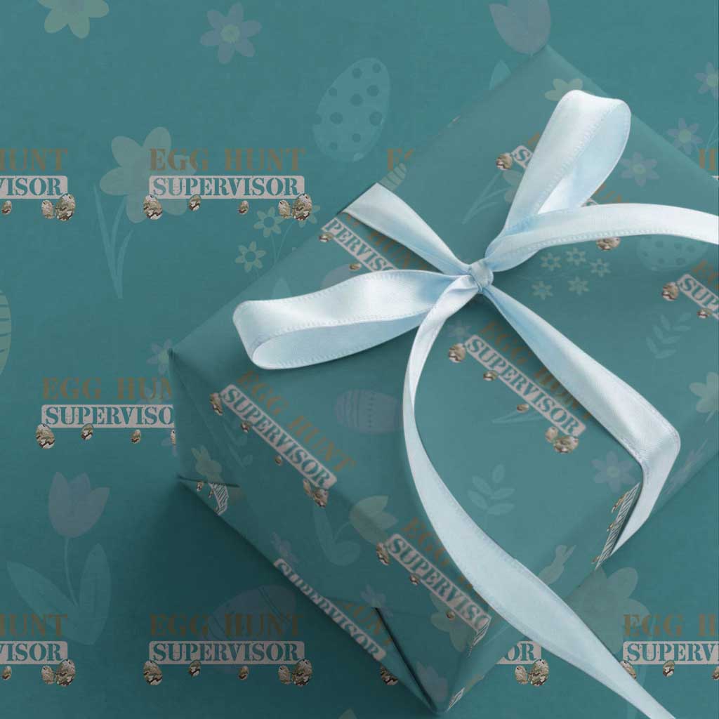 Funny Easter Egg Hunt Supervisor Wrapping Paper Roll Camouflage Camo Egg Hunting Easter Day TS11 Teal Print Your Wear
