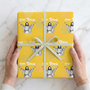 Funny Easter Jesus Meme Wrapping Paper Roll I'm Back TS14 Yellow Print Your Wear
