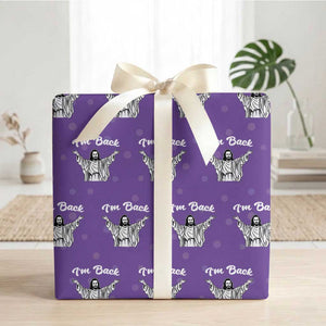 Funny Easter Jesus Meme Wrapping Paper Roll I'm Back TS14 Purple Print Your Wear