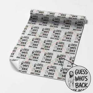 Funny Easter Jesus Wrapping Paper Roll Guess Who's Back Back Again TS14 Christmas Plaid Print Your Wear