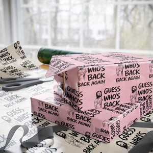 Funny Easter Jesus Wrapping Paper Roll Guess Who's Back Back Again TS14 Light Pink Print Your Wear