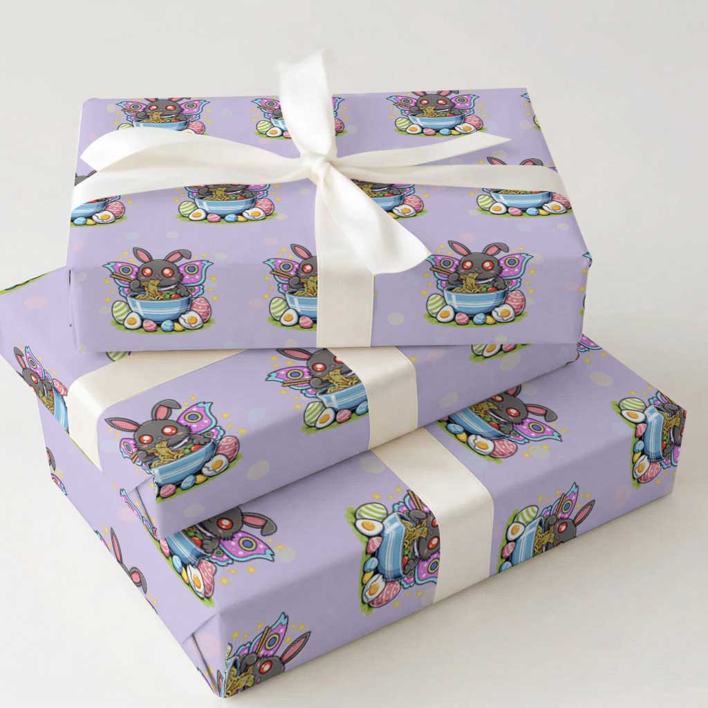 Funny Easter Mothman Eating Ramen Wrapping Paper Roll Cryptid Lover Gift TS12 Violet Print Your Wear