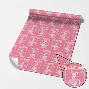 Funny Easter Skeleton Wrapping Paper Roll I'll Just Wait Until The Hunt Is Over TS14 Pink Print Your Wear