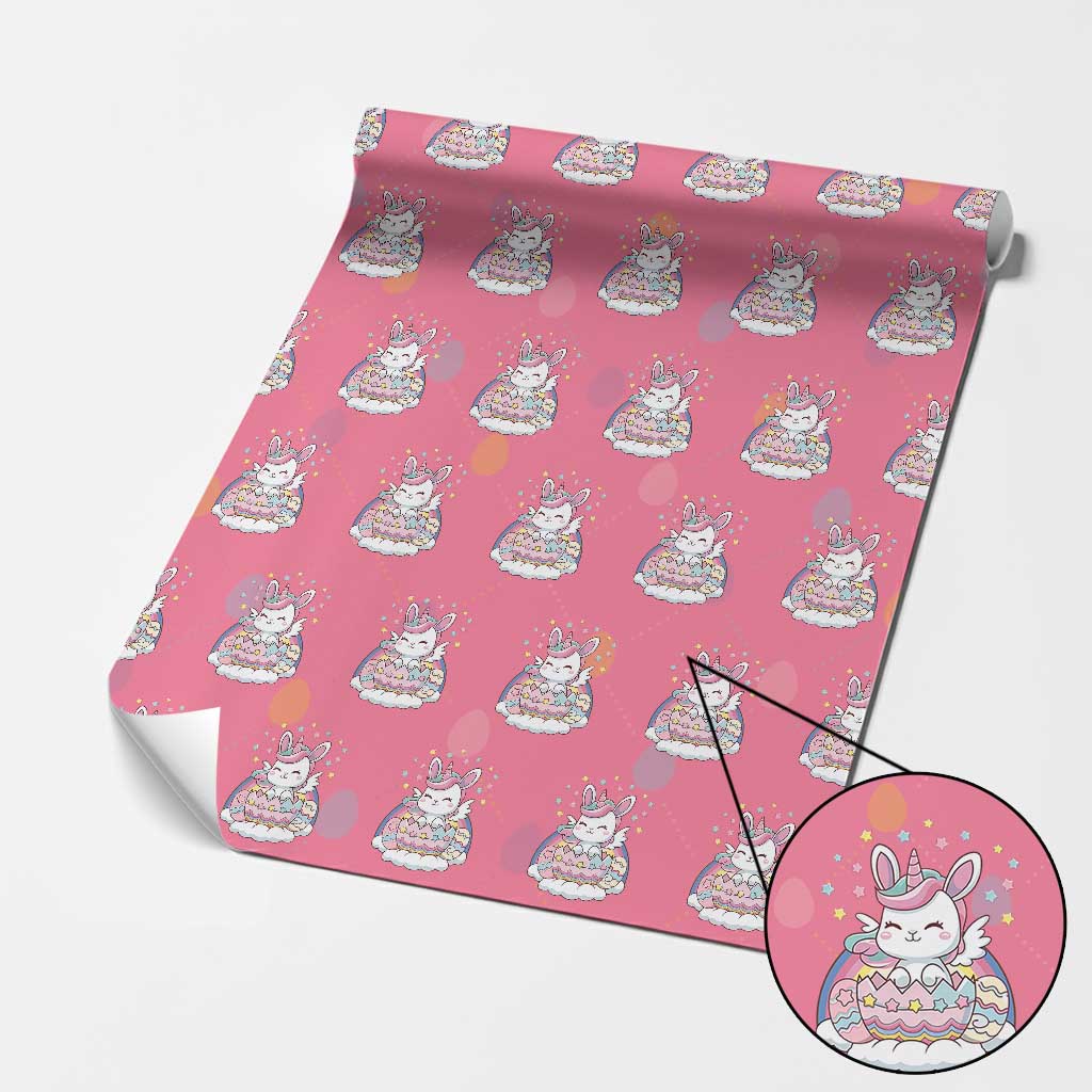 Funny Easter Unicorn Bunny Easter Eggs Wrapping Paper Roll TS11 Pink Print Your Wear