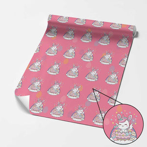 Funny Easter Unicorn Bunny Easter Eggs Wrapping Paper Roll TS11 Pink Print Your Wear