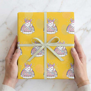 Funny Easter Unicorn Bunny Easter Eggs Wrapping Paper Roll TS11 Yellow Print Your Wear