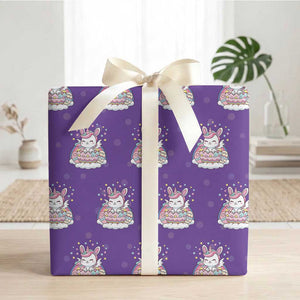 Funny Easter Unicorn Bunny Easter Eggs Wrapping Paper Roll TS11 Purple Print Your Wear