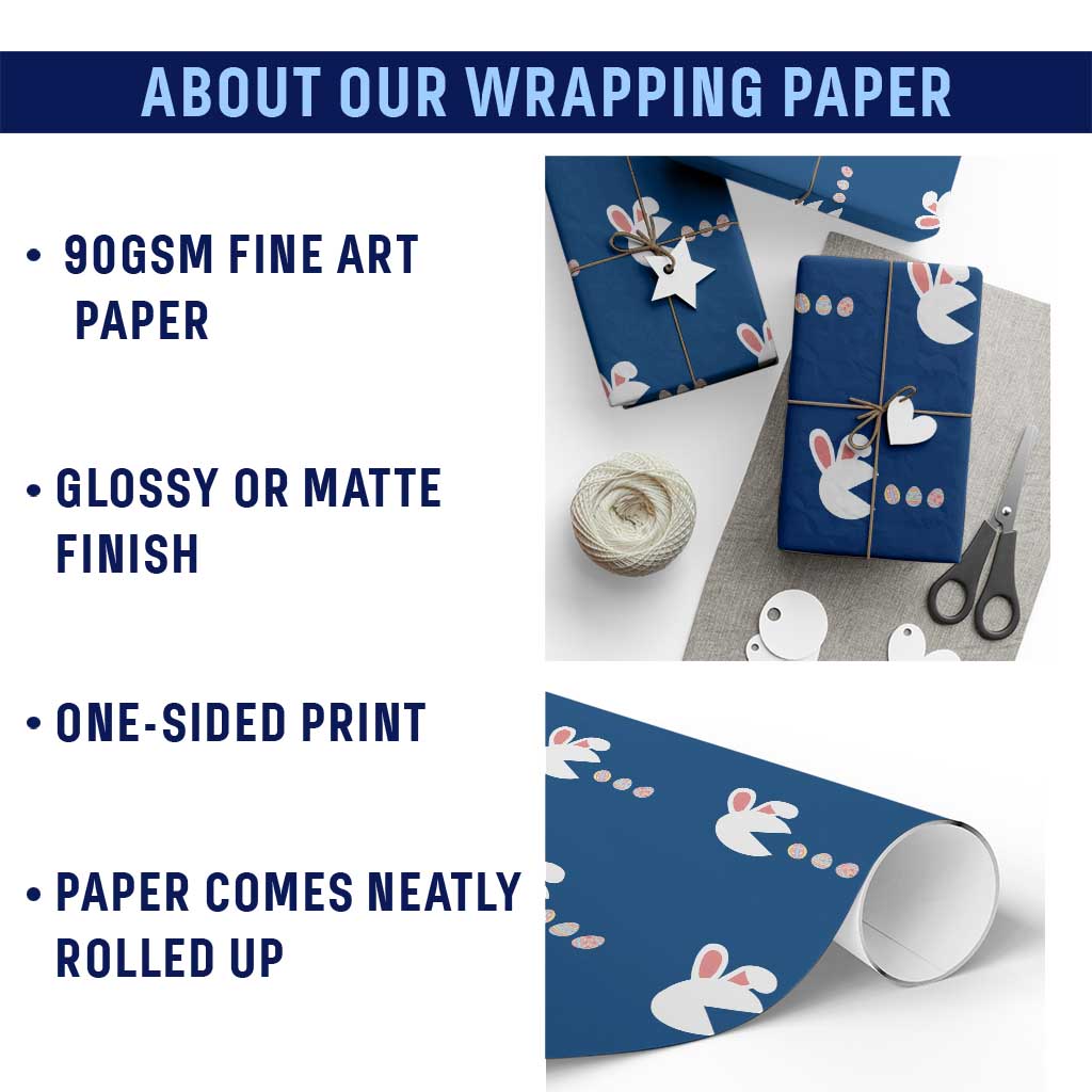 Funny Easter Wrapping Paper Roll Bunny Gamer Egg Hunter TS14 Print Your Wear