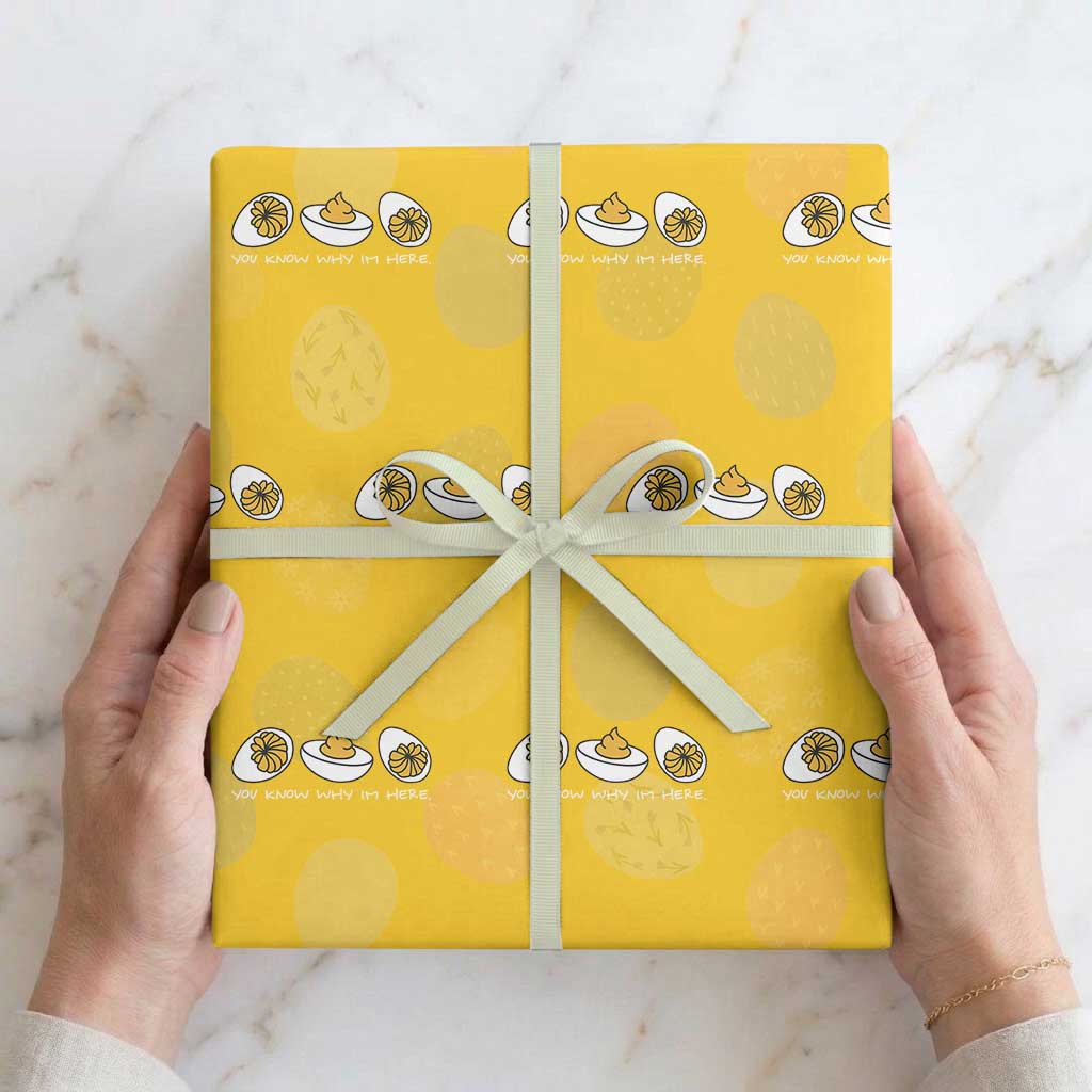 Funny Easter Wrapping Paper Roll You Know Why Im Here TS10 Yellow Print Your Wear