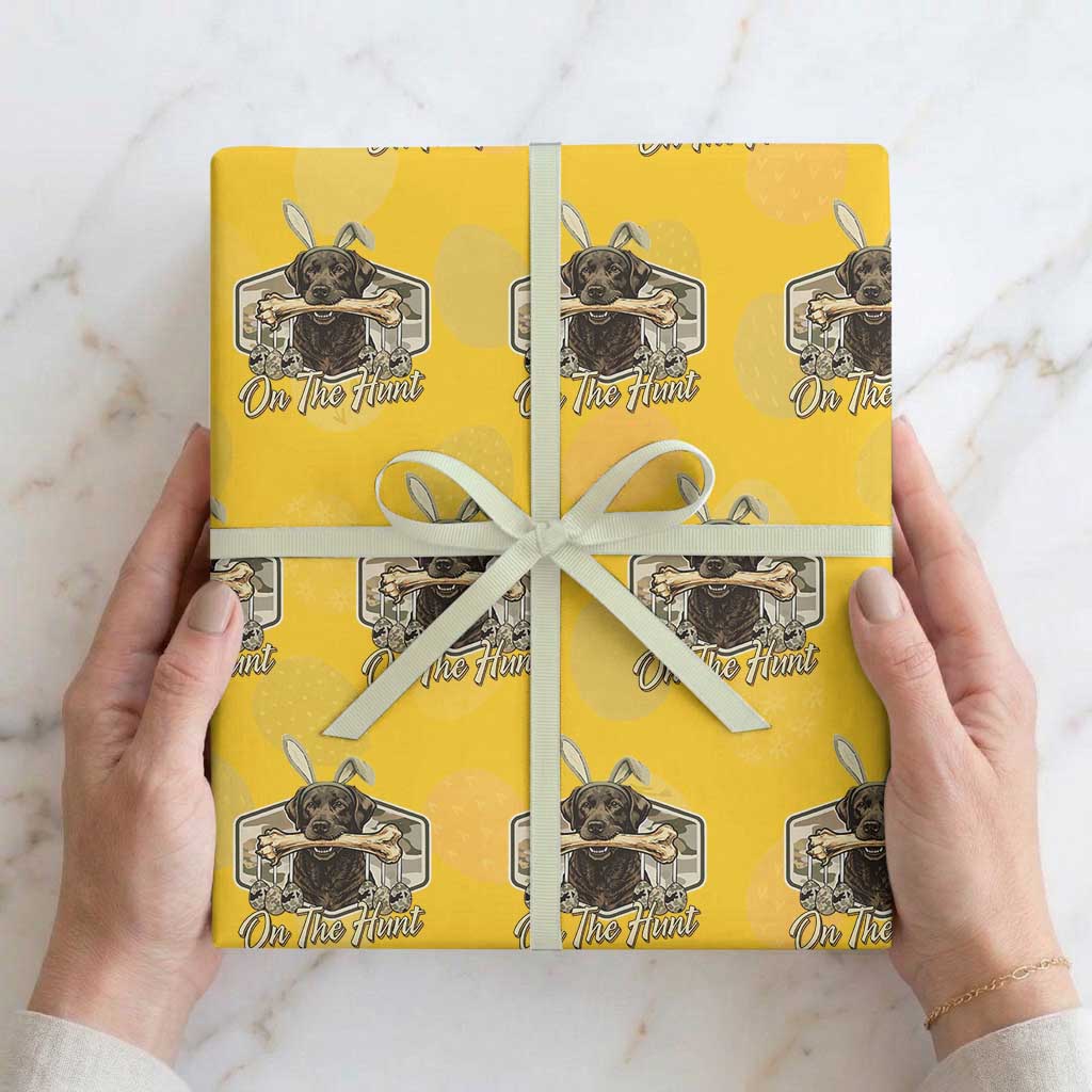 Funny Egg Hunter Wrapping Paper Roll On The Hunt Camo Easter Labrador Dog TS11 Yellow Print Your Wear
