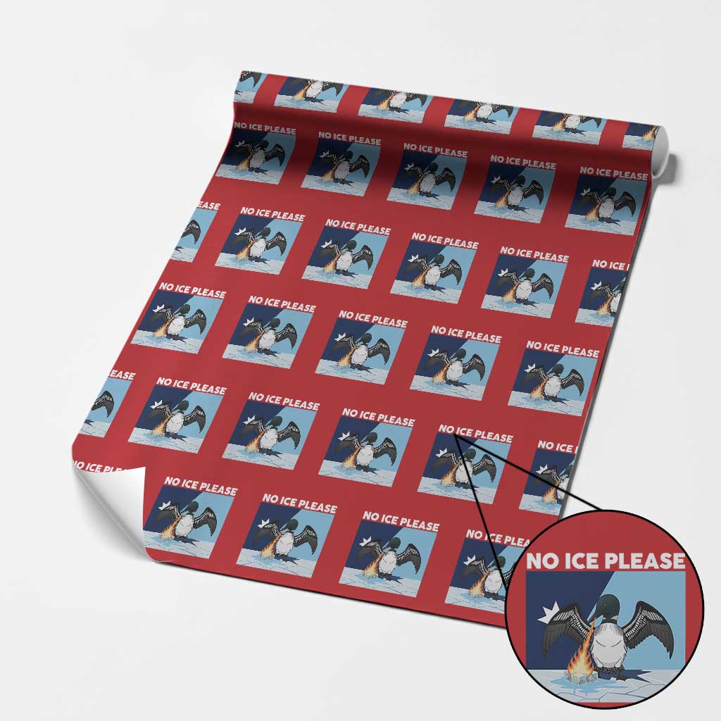 Funny Fire Breathing Loon Wrapping Paper Roll No Ice Please TS12 Red Print Your Wear