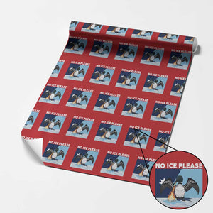 Funny Fire Breathing Loon Wrapping Paper Roll No Ice Please TS12 Red Print Your Wear
