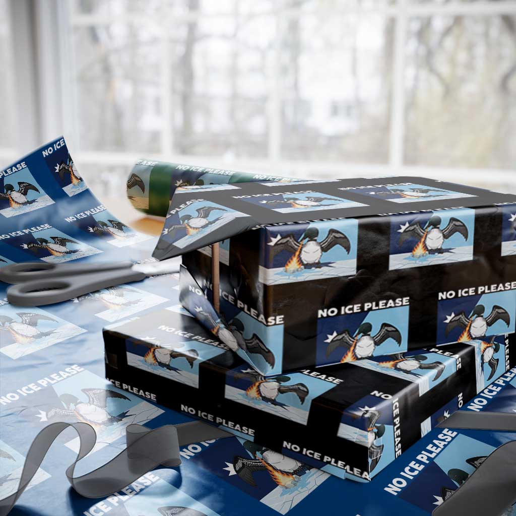 Funny Fire Breathing Loon Wrapping Paper Roll No Ice Please TS12 Black Print Your Wear
