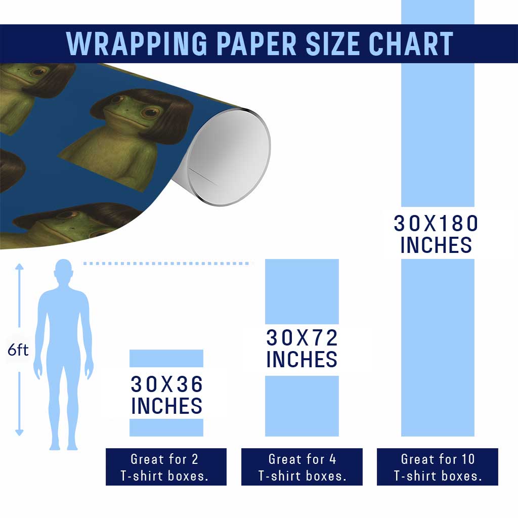 Funny Frog Bob Haircut Meme Wrapping Paper Roll Silly Toad Trends TS10 Print Your Wear
