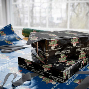 Funny Frog Sarcastic Wrapping Paper Roll Some Things Are Better Left Alone TS14 Black Print Your Wear