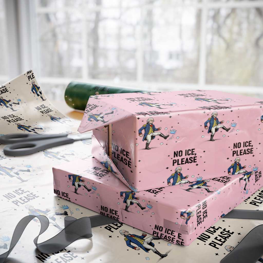 Funny George Washington Wrapping Paper Roll No Ice Please TS12 Light Pink Print Your Wear