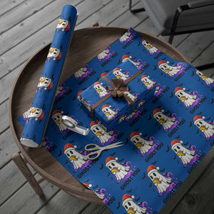 Funny Ghost Halloween Xmas Wrapping Paper Roll Ghost You TS14 Blue Print Your Wear
