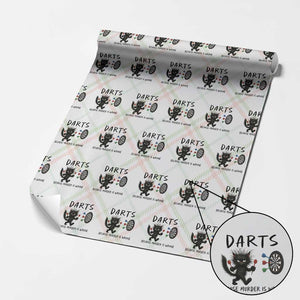 Funny Grumpy Cat Dart Player Wrapping Paper Roll Because Murder Is Wrong Pub Game Gift TS12 Christmas Plaid Print Your Wear
