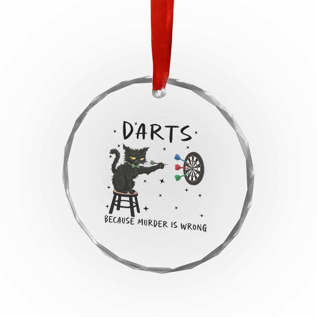 Funny Grumpy Cat Darts Crystal Glass Ornament Because Murder Is Wrong TS12 Print Your Wear