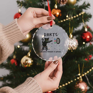 Funny Grumpy Cat Darts Crystal Glass Ornament Because Murder Is Wrong TS12 Print Your Wear