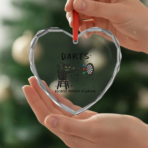 Funny Grumpy Cat Darts Heart Crystal Glass Ornament Because Murder Is Wrong TS12 Print Your Wear