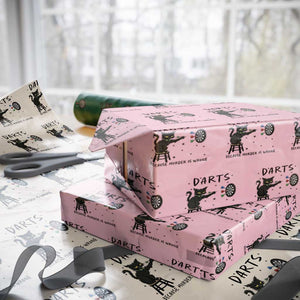 Funny Grumpy Cat Darts Wrapping Paper Roll Because Murder Is Wrong TS12 Light Pink Print Your Wear