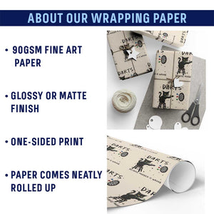 Funny Grumpy Cat Darts Wrapping Paper Roll Because Murder Is Wrong TS12 Print Your Wear