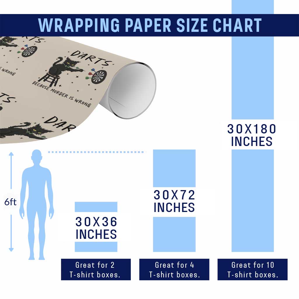 Funny Grumpy Cat Darts Wrapping Paper Roll Because Murder Is Wrong TS12 Print Your Wear