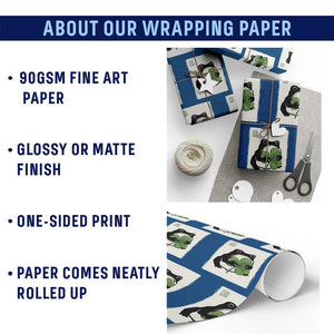 Funny Grumpy Frog Japanese St Patricks Day Wrapping Paper Roll TS11 Print Your Wear