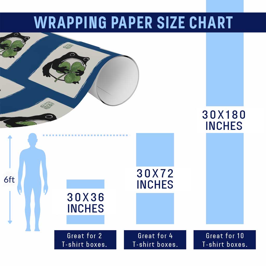 Funny Grumpy Frog Japanese St Patricks Day Wrapping Paper Roll TS11 Print Your Wear
